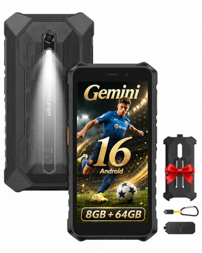 Ulefone Rugking 2 Pro Android 16 Rugged Smartphone, AI Telefono Indistruttibile 8GB+64GB/2TB, 5.45 HD+ Vetro Corning Gorilla, 4550mAh, 13MP/Torcia Elettrica/Widevine L1/IP69/NFC/OTG/GPS/Dual SIM-Nero