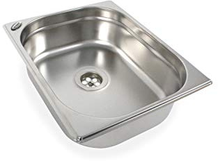 Edelstahl Spülbecken Camping Spüle Waschbecken + Ablauf 1 1/2 325x265x100mm Haushaltsüblich Imbiss (ad-ideen)
