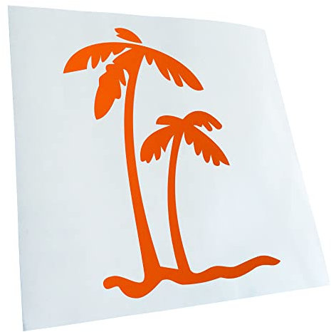 Kiwistar - Autoaufkleber - orange - 60 x 44 cm - Palmen - Heckscheibenaufkleber Auto Aufkleber wetterfest für Kfz LKW Mofa Truck - Sticker außen selbstklebend Tuning Zubehör für Fenster Fahrzeug