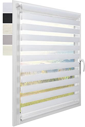 Sol Royal Doppelrollo 75 cm breit DL2 – Doppelrollo Klemmfix ohne Bohren 75x150 cm – Fensterrollo Innen Rollos für Fenster ohne Bohren – Sicht & Sonnenschutz Duo Rollo Fenster Rollos für Innen Weiß