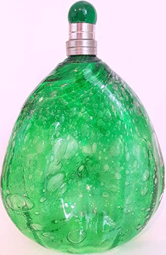 Flasche antiker Stil mit Zinnverschluß Glaskaraffe mundgeblasen mit Luftbäschen, Vase Inhalt 0,5 Liter, Höhe ca19-21 cm