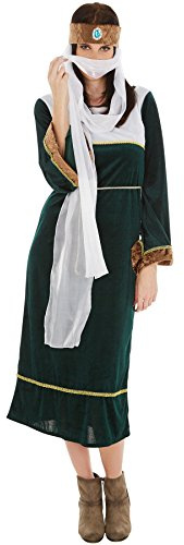 dressforfun Frauenkostüm Orient Dame | Schönes Kleid mit Bindegürtel | wundervolle Kopfbedeckung mit Schleier | Perfekte Verkleidung aus 1001 Nacht (S | Nr. 300990)