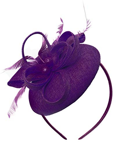 Caprilite Sinamay Haarreif mit Perlen, rund, für Damen, Hochzeit, Ascot Rennen
