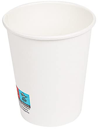 García de Pou 50 Unités - Gobelets Boissons Chaudes 1 Paroi 240 ml 280 plus 18 Pe g/m2, Ø 8/5,6 x 9,2 cm Blanc Carton