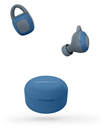 Energy Sistem Earphones Sport 6 True Wireless (Auricolari in-ear con tecnologia True Wireless Stereo, Bluetooth, fissaggio flessibile, controllo della riproduzione e batteria ricaricabile) - Azzurro