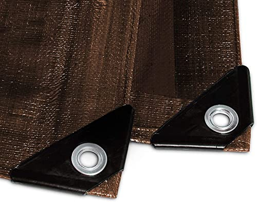 etm Fabric Tarpaulin for Outdoor, Garden, Trailer and Much More, Tarp with Metal Eyelets, Weatherproof Protective Weatherproof Tarpaulin, UV Resistant (Brown, 2 x 3 m - 140 g/m²)