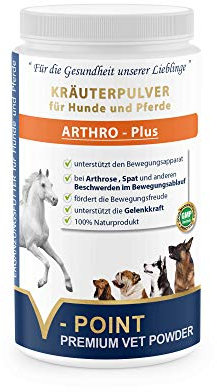 V-POINT ARTHRO Plus - Premium Kräuterpulver mit Weidenrinde und Mädesüßkraut zur Unterstützung der Gelenkgesundheit bei Pferden (500 g)