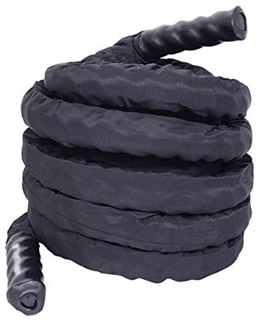 Battle Rope Hua 9m 12m Battle Seil Fitness Wurfseil, Durchmesser 38mm 50mm, Umfassendes Körperliches Krafttraining-Übungsseil, Mit Festem Anker-Kit, Schwarz (Size : 50mmx12m)