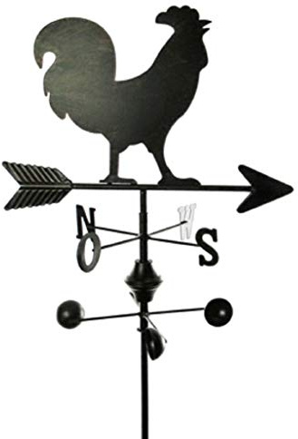 Metall-Stecker Wetterhahn 38 x 25 x 132 cm, Dunkelbraun