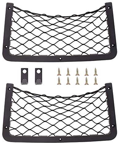 2 Pack Storage Nets for Campervan, 36 * 18cm Van Storage Nets Pocket Holder, Elastic Mesh Van Motorhome Caravan Boat Car Storage Accessories, Mesh Pocket Organiser 14.17 * 7 ''