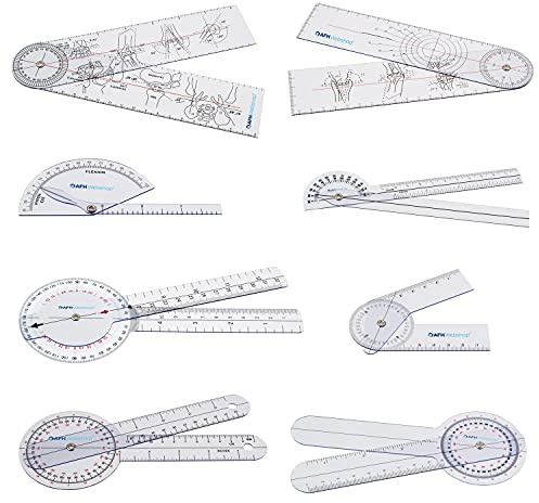 AFH Winkelmesser, Goniometer aus Kunststoff, 8er Set