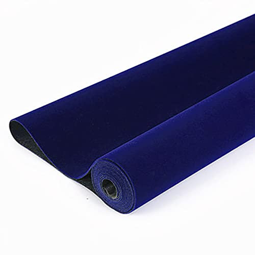 TAAL Selbstklebend Samtstoff Beflockter Stoff 100cmx148cm Für Schubladeneinlagen Schmuckkästchen-Filzeinlage Solide Farbe Filz-Tapete DIY Filzstoff Nähen Kunsthandwerk(Color:14dark Blue)