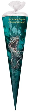 Herlitz Schultüte mit Gravur/Zuckertüte / 85cm / eckig/Dinosaurier T-Rex