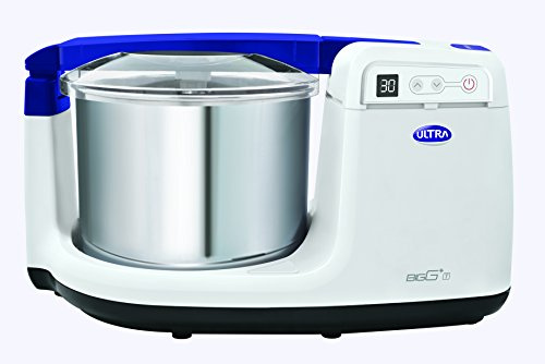 Elgi Ultra Bigg+T 2.5 Litre Table Top Wet Grinder with Timer and Atta Kneader, 110 Volt,White