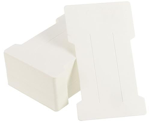 PATIKIL 100 Pack Haarclip Anzeige Karten Haar Schleife Halter Weiß | Rechteck Haar Spangen, Papier Karton, für Schmuck Haar Zubehör Anzeigen und Organisieren