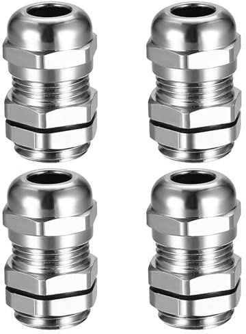 PG7 Connettori per cavi, Set di 4 Pezzi IP68 M12 Passacavo Impermeabile in Ottone, Connettori per Cavi, Connettori a Vite, adatti per Cavi da 3-6,5 mm