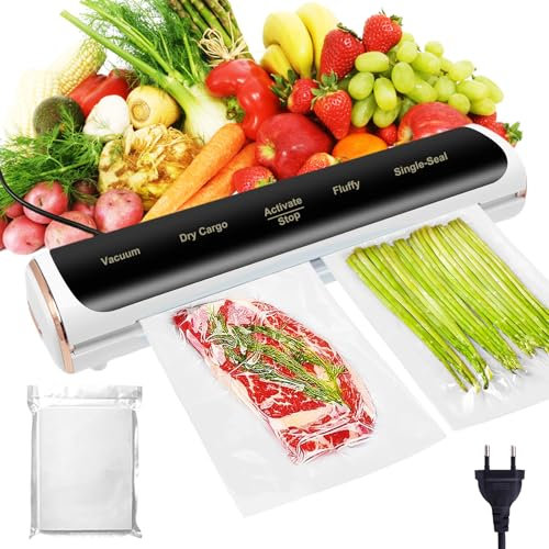 5 en 1 envasadora al vacío con 10 bolsas, máquina de vacío automática para alimentos