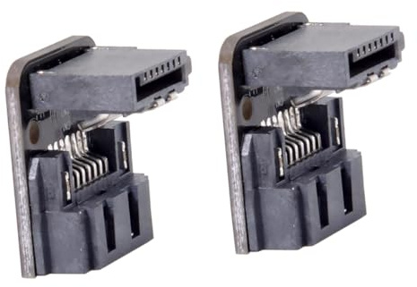 CY-adapter 2 st/parti SATA 7 stift hane till SATA 7 stift hona 90 graders nedvinklad för moderkort stationära datorer SSD HDD