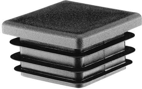 EMFA Lamellenstopfen 140x140 mm Schwarz – Kunststoff Vierkantstopfen für Vierkantrohre | Endkappen zur Rohrabdeckung - 100 Stück
