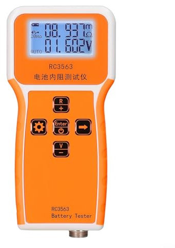 Battery Tester with LCD Display, High Precision Battery Voltage and Resistance Tester Meter for Lithium Ion Batteries(Tester)