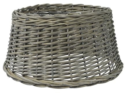 Kaemingk Gonna per albero di Natale in vimini, 43 x 22 cm, per alberi fino a 120 cm, supporto per albero di Natale, coperta per albero di Natale, cestino per albero di Natale, colore grigio