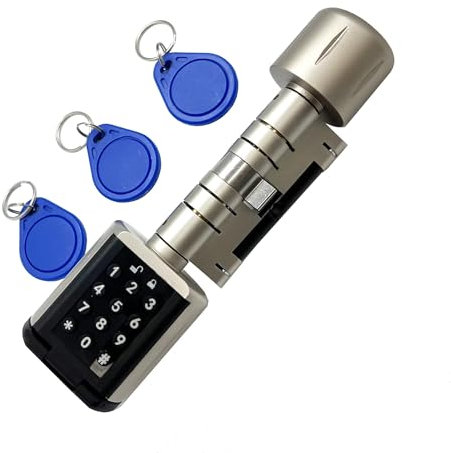 M.I.C.5D01 Fingerabdruckschloss für Türen, Elektronischer Schließzylinder, IP65, mit 3 x RFID-Karte, Bluetooth, WiFi-Verbindung, für 50-70 cm Türen