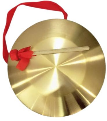 VINTORKY Chinesischer Gong Schlaginstrument Aus Kupfer Mit Schlägel Traditionelles Asiatisches Musikinstrument Tief Kraftvoll Klang Für Bühne Und Zuhause