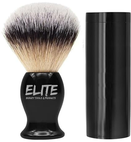 Shaving Brush Rich Lather with Plastic Box for Travelling Bristle Travel Brush for Male Grooming, Barbers and Salon. Wet Shaving Brush for Men (Black)
