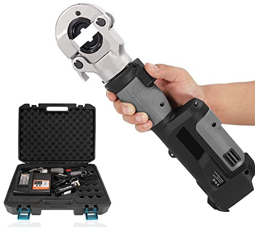Crimpadora de cables hidráulica eléctrica, alicates de crimpado hidráulicos recargables, herramienta de crimpado de terminales de cable hidráulica para terminales de cobre y aluminio de 16-300 mm²