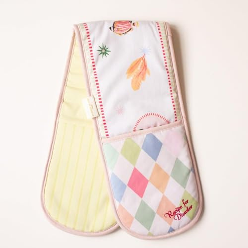 YVONNE ELLEN Harlequin Double Oven Gloves | Heat Resistant Cotton Oven Mitts Pair, Professional Oven Gloves Double for Baking & Cooking, Padded Kitchen Oven Gloves
