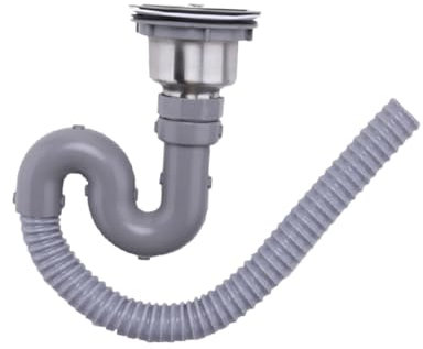 Hemobllo Abwasserrohr Flexibel Für Waschbecken Abwasserkanal Und Spülbeckenabfluss Made of Robust Material Easy to Open and Close with Precise Threads and Rubber Seals to Prevent Water Leak
