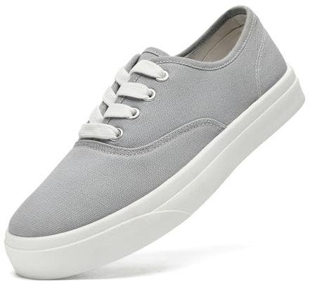 Ladies Canvas Shoes Women Men Low Top Sneakers Trainers Plimsolls Pumps(Grey 263)