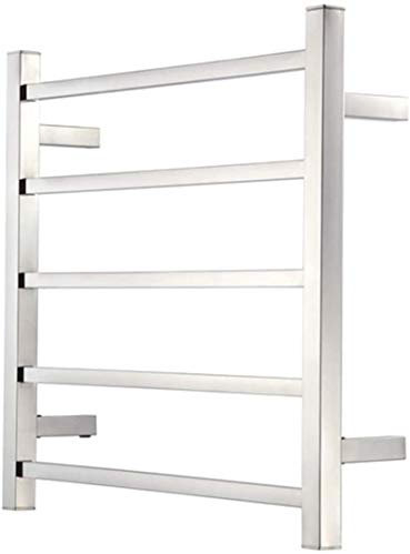 Kiaoeiuyti Scaldasalviette Elettrico, Scaldasalviette per Bagno a Parete Cromo Lucido 5 Barre Quadrate Scaldasalviette Riscaldato Accessori per Il Bagno di Casa Interesting Life