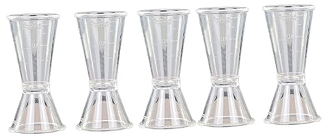 GLEAVI 5piezas Taza Medidora de Doble Extremo Herramienta de Barra para Cócteles Fiestas Vaso Medidor de Vino Onzas Taza Medidora de Doble Cabezal para Casa