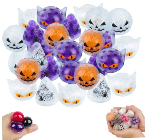 Halloween Mini -Stressbälle 36 PCS Squeeze Bälle mit Wasserperlen für Partybeutelfüller