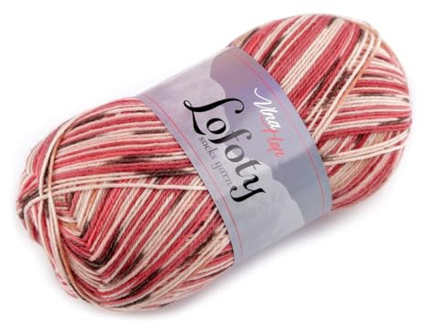 cyclingcolors Filato per calze lana calda hygge norvegese scandinavo 100 g lunghezza 420 m, rosso