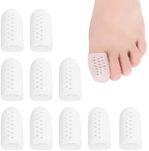 10 StüCk Zehenschutz GroßEr Zeh - Soft Silikon Zehenkappen - Zehenkappe Atmungsaktiv Großer Zeh, Zehenpolster Zehenschutzkappe Zehen Polster für Bei eingewachsenen Nägeln & Ballenschmerzen