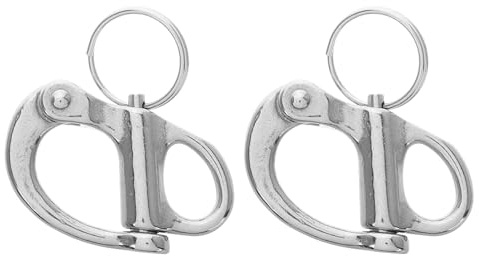 Gatuida 2pcs Stainless Steel Quick Release Shackle Self-locking Spring Snap Hook Swivel Heavy Duty Compact Portable for Sailboats and Use