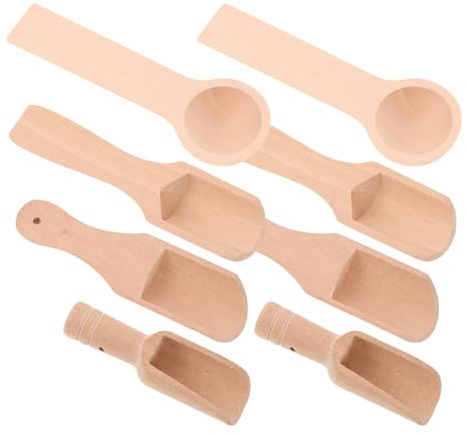 Healifty 8 Piezas Cucharas Pequeñas de Madera Suelto y Café Cucharillas Espresso para Especias Azúcar Miel y Condimentos Utensilios de Cocina Versátiles