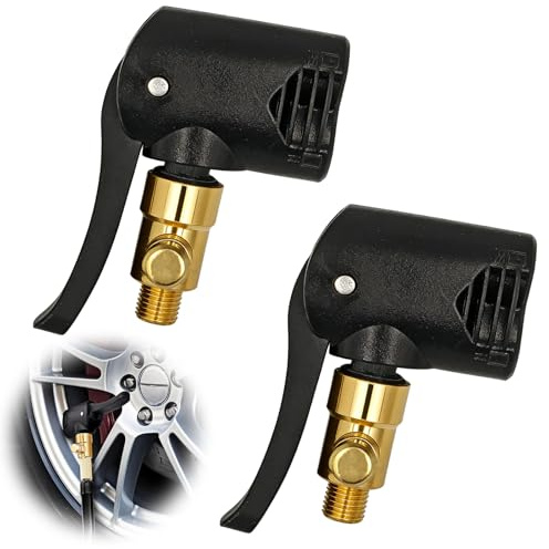 Feegela 2 Pezzi Adattatore Valvola Bici, Adattatore Compressore Bici in Ottone per Pompa per Bicicletta, Accessori Compressore Aria Universale per Valvole Schrader e Presta, per Auto, Moto, Camion