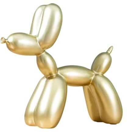 NAFEIMILUN Scultura A Forma Di Cane Moderna Scultura Di Cane A Palloncino In Resina Ornamentale Decorazione Per Soggiorno PortaTV Regalo Di Inaugurazione Della Casa Altezza 18cm Oro