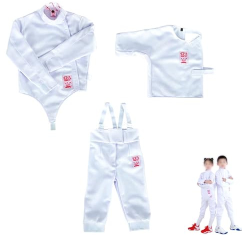 HXYhydrypd Fechtausrüstung 350N, Jacke, Weste, Hose, Fechtuniform für Das Tägliche Training von Fechtern, Erwachsene und Kinder, Rechtshänder(50#)