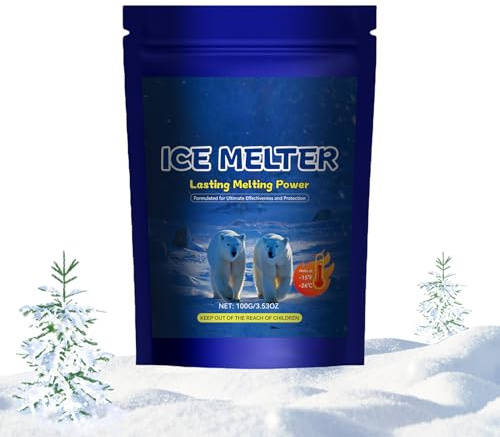 Fenayuu Sale per sciogliere il ghiaccio e scongelare per vialetti, 100 grammi di rimozione della neve, soluzione per sbrinare terrazze, garage, marciapiedi, strada di cemento, giardino, tetto, scale,