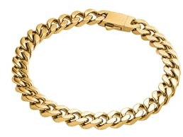 Purelei Heavy Curb Armband Herren – Wasserfestes Männer Armband aus langlebigem Edelstahl (14K vergoldet) – 21cm Länge – Mit sicherem Verschluss – Männerschmuck