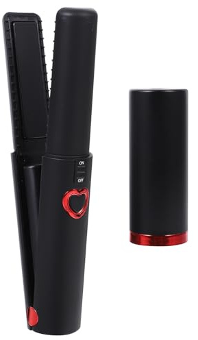 Lisseur Boucleur Cheveux USB Portable sans Fil Noir | Usage Maison et Voyage, Plastique Alliage, Chauffage Uniforme, Housse de Transport Incluse