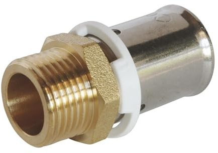 SOMATHERM FOR YOU, Raccord à sertir mâle 12/17 pour tube PER Ø16 - Installation rapide et fiable, acier inoxydable, compatible avec profils H, U, RF, pression max 10 bars, certifié NF