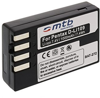 Batterie D-LI109 pour Pentax K-r, Kr, K30, K-30, K-50, K-500