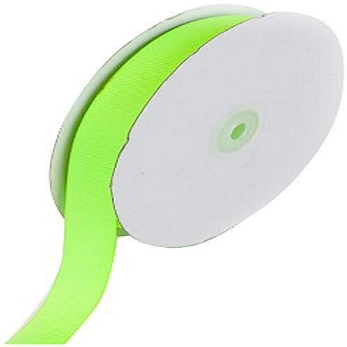Creative Ideas 50-Yard Solid Grosgrain Ribbon, 5/8-Inch, Neon Green