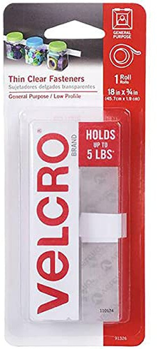 Velcro 91326 3/4 X 18 Clear Thin Fasteners Tape