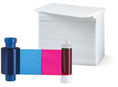 Bodno Ma100Ymcko Farbband - YMCKO - 100 Drucke mit Premium-CR80 30 Mil Grafik-Qualität PVC-Karten Menge 100 Magicard Magicard MA100YMCKO